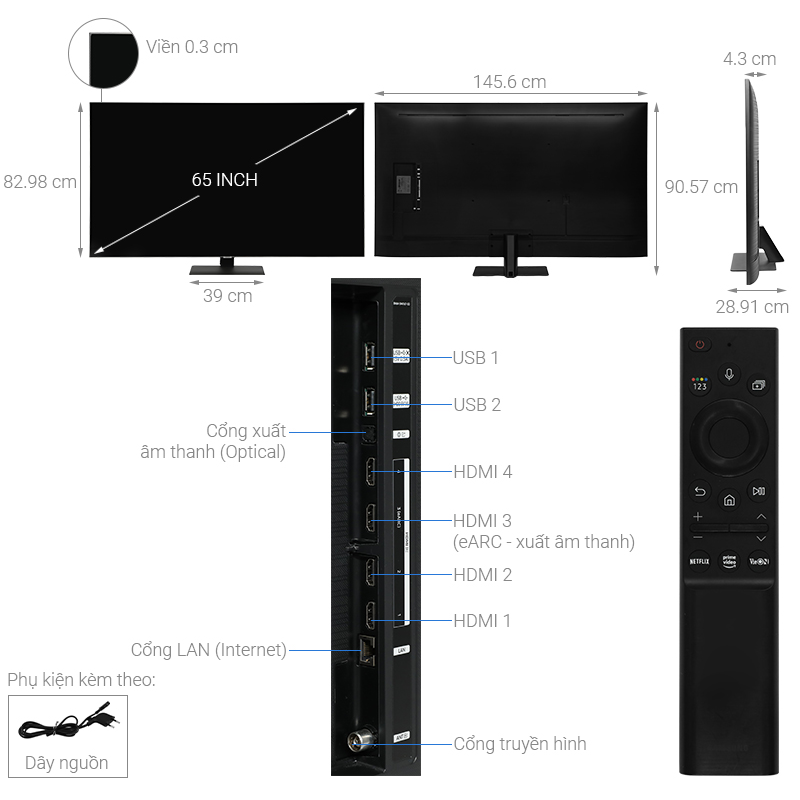 Smart Tivi QLED Samsung 4K 65 inch QA65Q80BA