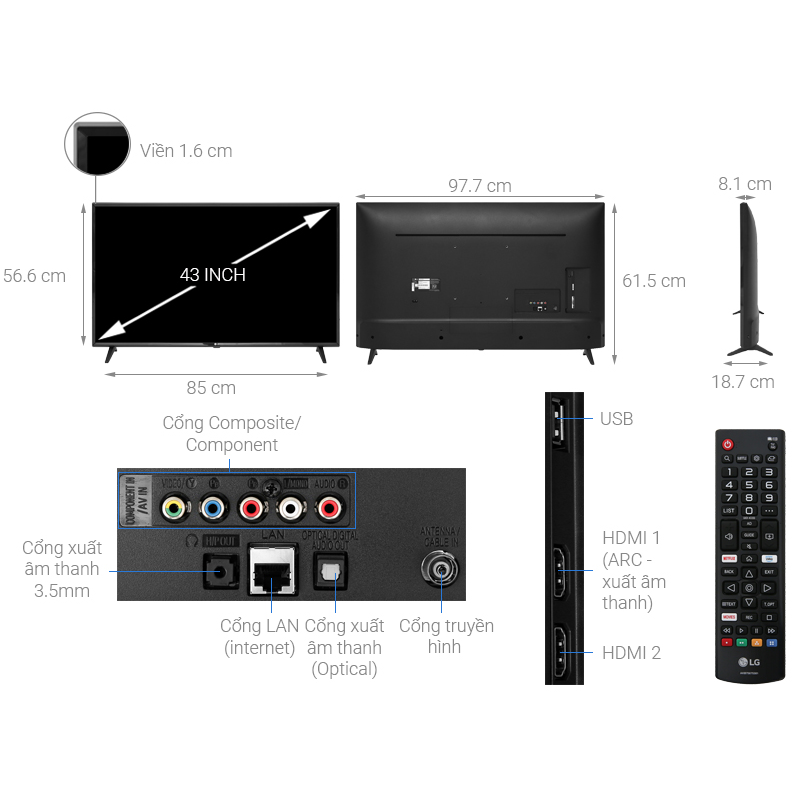 Smart Tivi LG 43 inch 43LM5700PTC